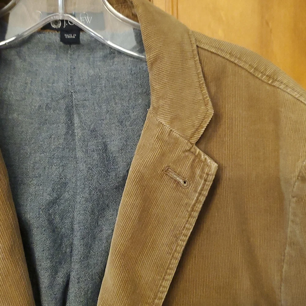 J‎ Crew Camel Brown Corduroy Blazer 2 Button Sports Coat Size Large